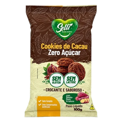 Cookies de cacau zero açúcar Selli