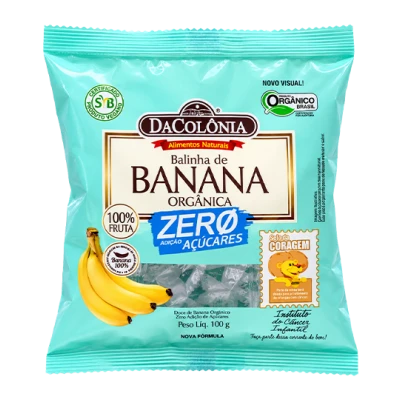 Balinha de banana orgânica zero açúcares Da Colônia